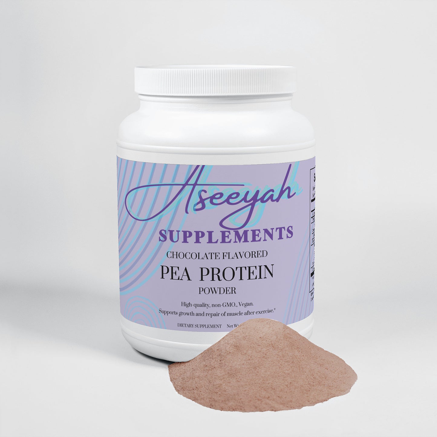 Chocolate flavored Vegan Pea Protein powder